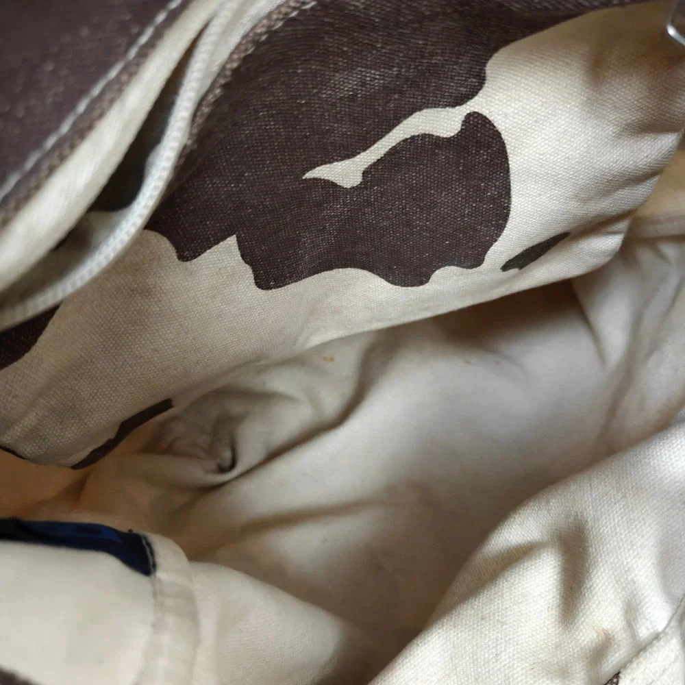 Baggu Womens Duck Bag Tote OS Brown Cow Print Canvas Adjustable Strap Western
